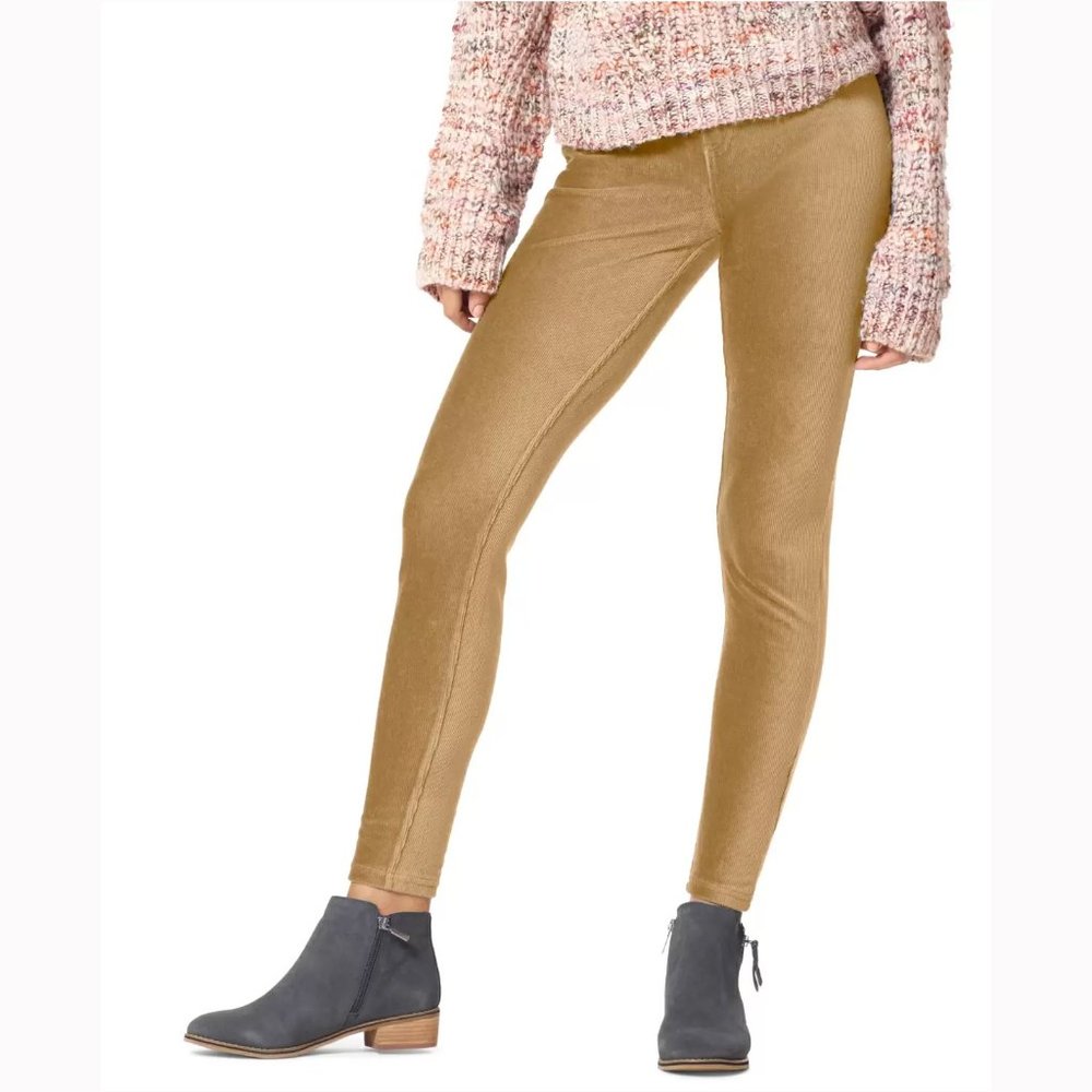 Hue Stretch Fit Corduroy Pocket Fashion Leggings - Camel